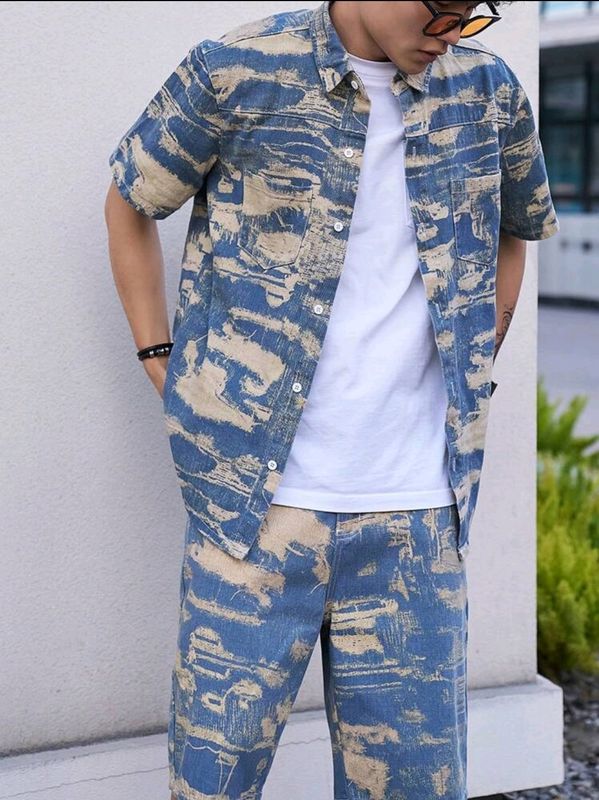 High Quality 2Piece Camo Style Denim Set