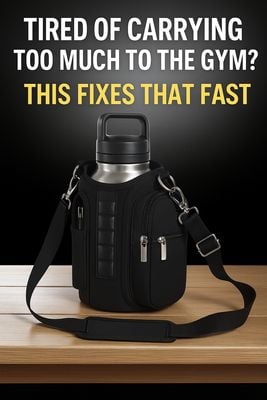 Tired of carrying too much to the gym? This fixes that fast! Magnetic Water Bottle Gym Bag Fitness Gear.