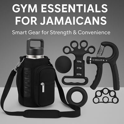 A catalog of gym essentials for jamaicans, these include full body fitness gears.